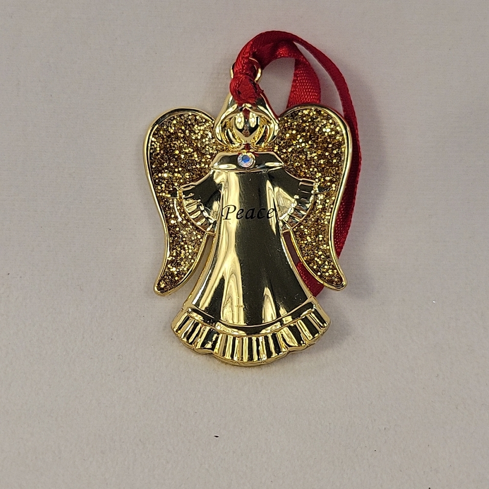 Harvey Lewis Gold Toned Christmas Peace Angel